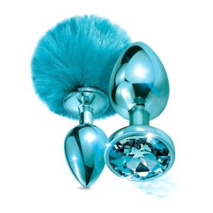 Nixie Jeweled Metal Pom Pom Butt Plug Set
